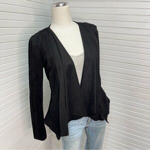 Anthropologie Hutch Draped Faux Suede Jacket